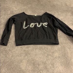 Long sleeve cropped love pullover